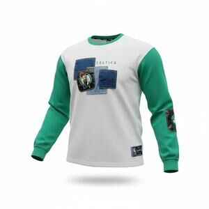 Vintage Style UNK NBA Boston Celtics Sweatshirt Mens 2XL Patchwork Denim Logo